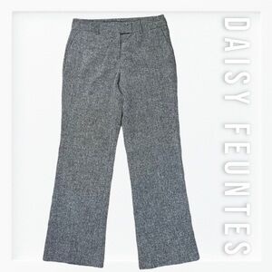 Daisy Fuentes Grey Tweed Print Straight Leg Trousers sz 4P